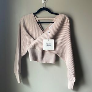 Hello Molly Cropped Rose Pink Sweater